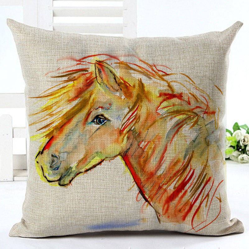 Arrival High Quality Horse Home living Cotton linen Decorative Pillow Throw Pillow Square Cojines-Dollar Bargains Online Shopping Australia