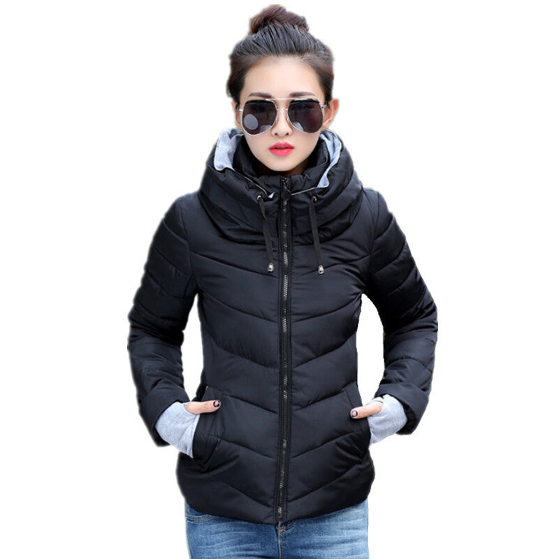 Wadded Winter Jacket Women Cotton Short Jacket Fashion Girls Padded Slim Plus Size Parkas Stand collar Coat DT1-Dollar Bargains Online Shopping Australia