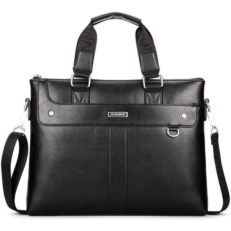 Brand High Quality Leather Men Briefcase 14inch Leather Men Handbag For Laptop Classic Business Man Bag-Dollar Bargains Online Shopping Australia