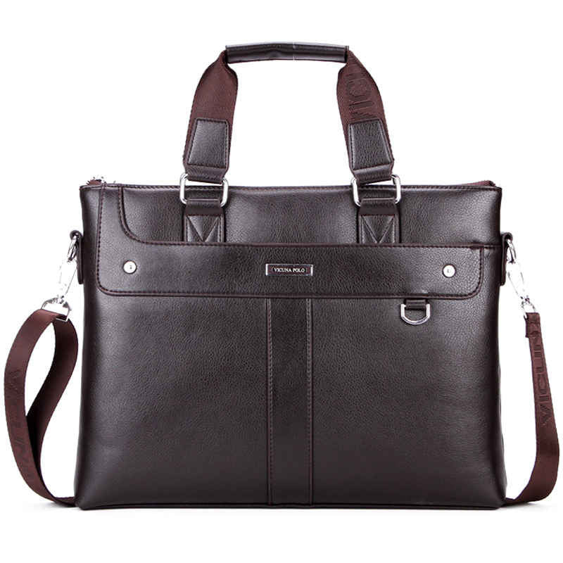 Brand High Quality Leather Men Briefcase 14inch Leather Men Handbag For Laptop Classic Business Man Bag-Dollar Bargains Online Shopping Australia