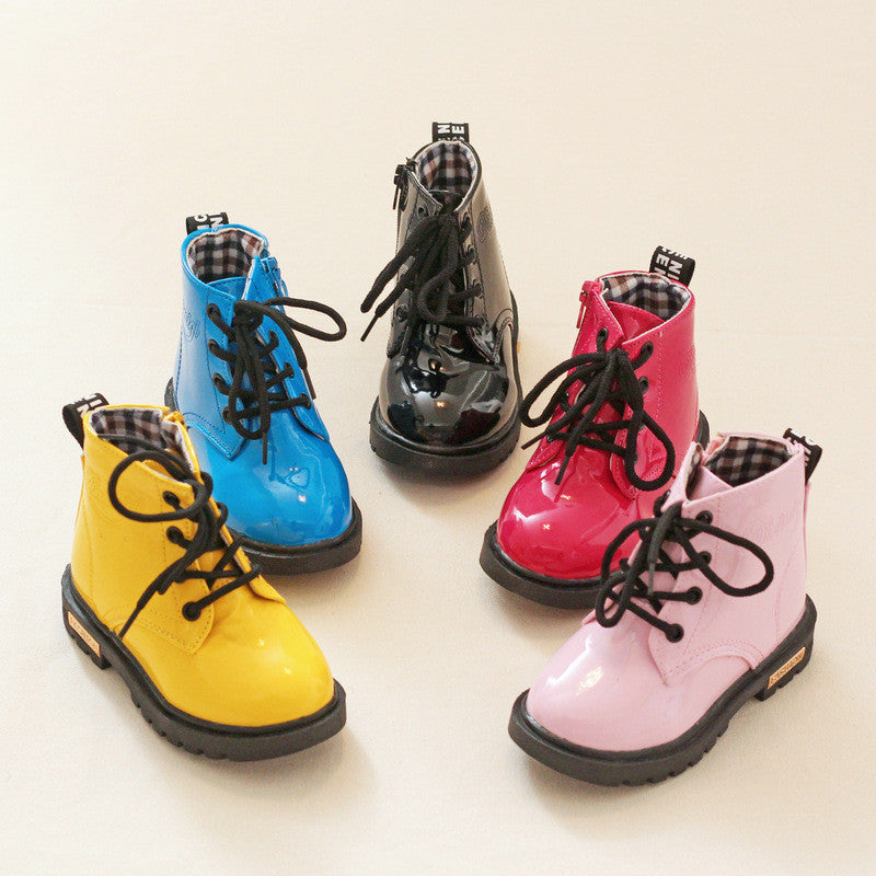 Children shoes boys girls Candy Color patent leather boots kids Martin boots children girls boys Motorcycle boots size 21-38-Dollar Bargains Online Shopping Australia