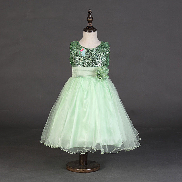 Fashion Sequin Flower Girl Dress Party Birthday wedding princess Toddler baby Girls Clothes Children Kids Girl Dresses-Dollar Bargains Online Shopping Australia