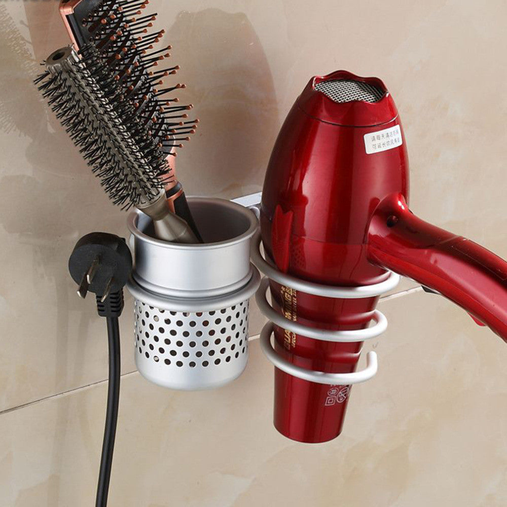 Wall Mounted Hair Dryer Drier Comb Holder Rack Stand Set Storage Organizer Excellent Quality Popular-Dollar Bargains Online Shopping Australia