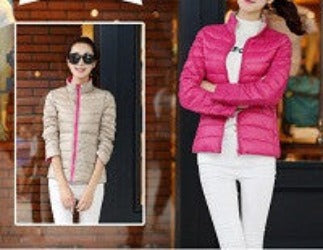 Stand Collar Slim Short White Duck Women Ultra Light Down Jacket Casual Padded Coat-Dollar Bargains Online Shopping Australia