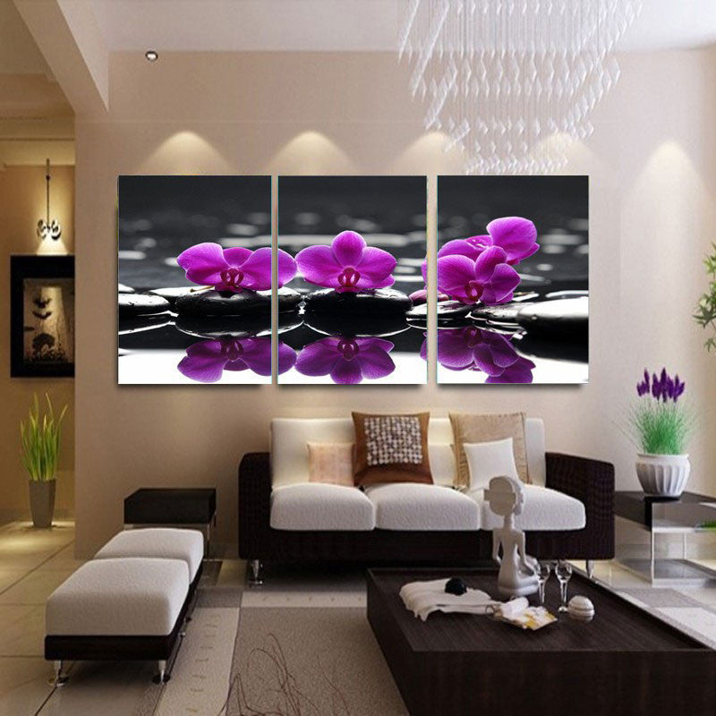 No Frame Orchid Wall Painting Flower Canvas Painting Home Decoration Pictures Wall Pictures For Living Room Modular Pictures-Dollar Bargains Online Shopping Australia