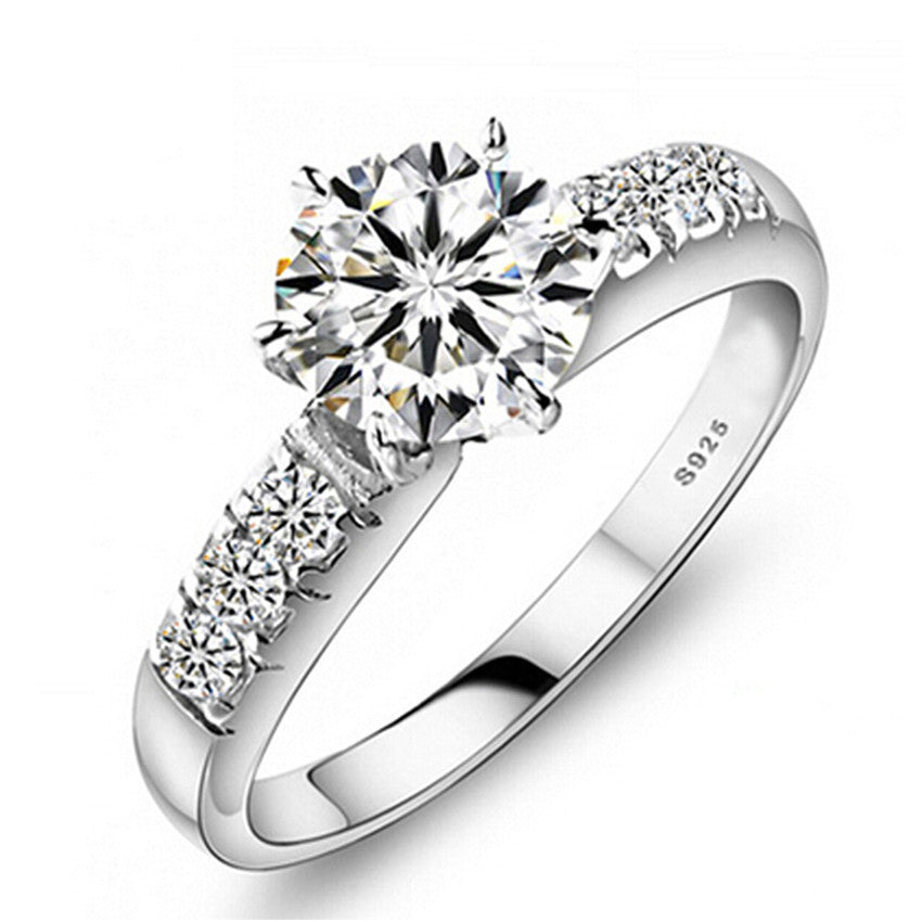 Send Certificate of Silver 100% 925 Sterling Silver Wedding Rings For Women Luxury 0.75 Carat CZ Diamond Engagement Ring ZP68-Dollar Bargains Online Shopping Australia