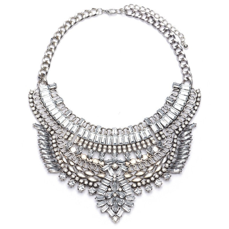 Collar ZA Necklaces & Pendants Vintage Crystal Maxi Choker Statement Silver Collier Femme Boho Big Fashion Women Jewellery-Dollar Bargains Online Shopping Australia