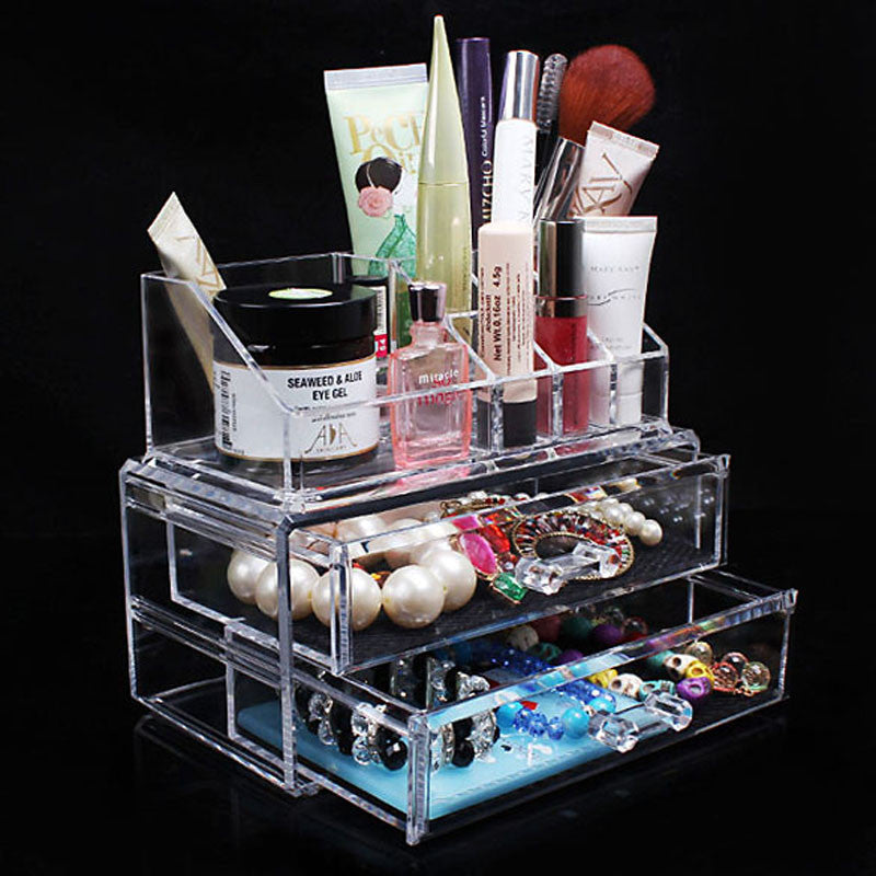 Portable Transparent Acrylic Cosmetic Organizer Drawer Makeup Case Storage Insert Holder Box-Dollar Bargains Online Shopping Australia