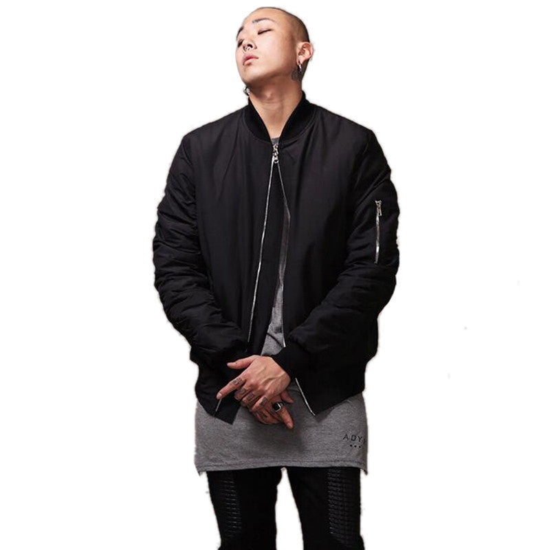 Fashion Hi-Street Mens Military Style Bomber Jacket Black Mens Slim Fit Hip Hop Varsity Baseball Jacket Q1646-Dollar Bargains Online Shopping Australia