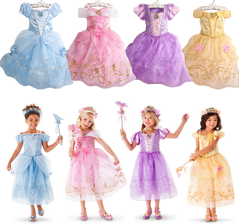 Girls Party Dresses Kids Summer Princess Dresses for Girls Cinderella Rapunzel Aurora Belle Cosplay Costume Wedding Dresses-Dollar Bargains Online Shopping Australia