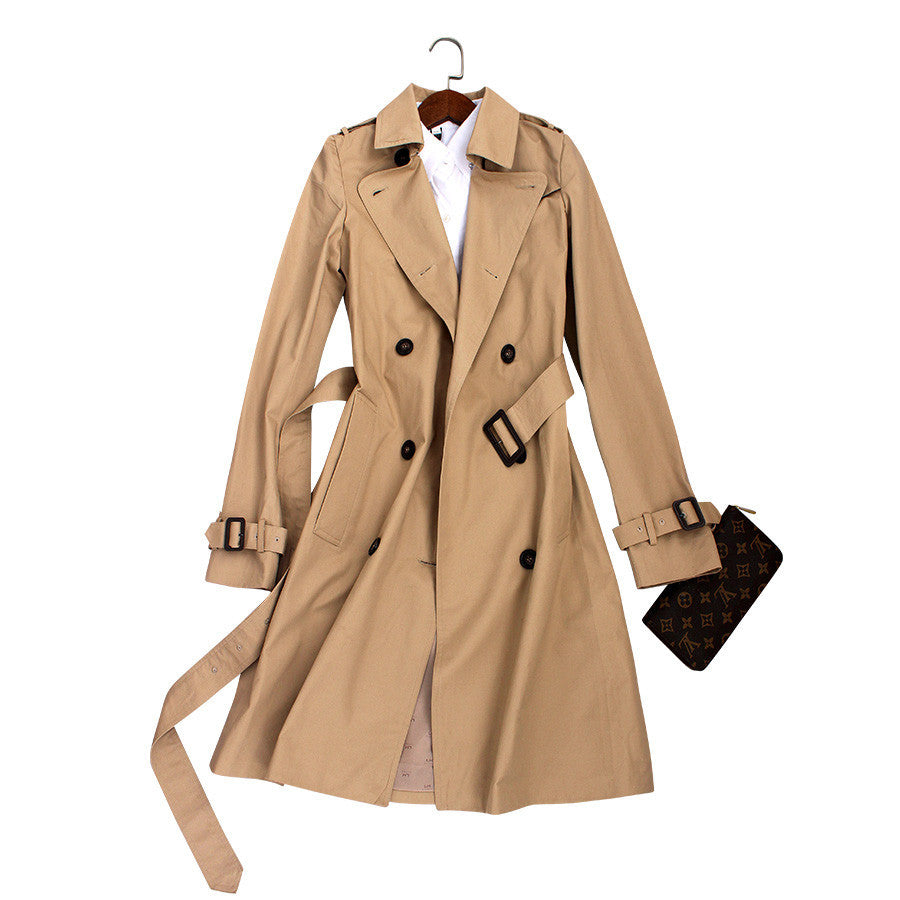 Spring Autumn Brand Casual Trench coat for women Plus Size Long Double breasted Slim Windbreaker Outerwear Coats-Dollar Bargains Online Shopping Australia