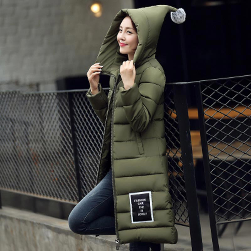women's cotton-padded jacket est winter thicken long slim down parka high plus size hooded female coat kl0627-Dollar Bargains Online Shopping Australia