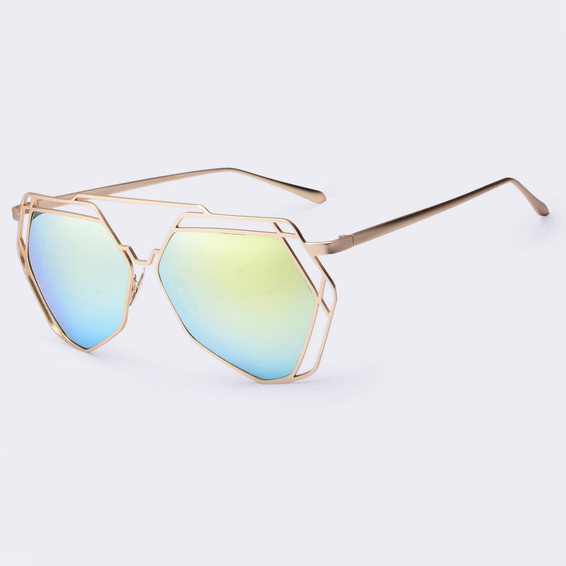 Cat Eye Sunglasses Women Mirror Glasses Fashion Ladies Sunglasses Luxury Geometry Twin-Beams Alloys Frame Brand Design-Dollar Bargains Online Shopping Australia