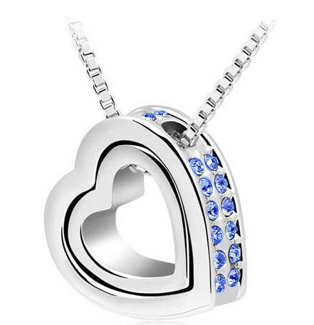 Heart Necklace Women Silver & 18K Gold Plated Jewelry Crystal Necklaces & Pendants Jewellery Valentine's Day And Christmas Gift-Dollar Bargains Online Shopping Australia