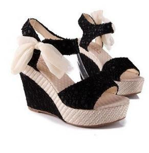 Fashion Women Sandals Summer Wedges Women's Sandals Platform Lace Belt Bow Flip Flops open toe high-heeled Women shoes Female-Dollar Bargains Online Shopping Australia