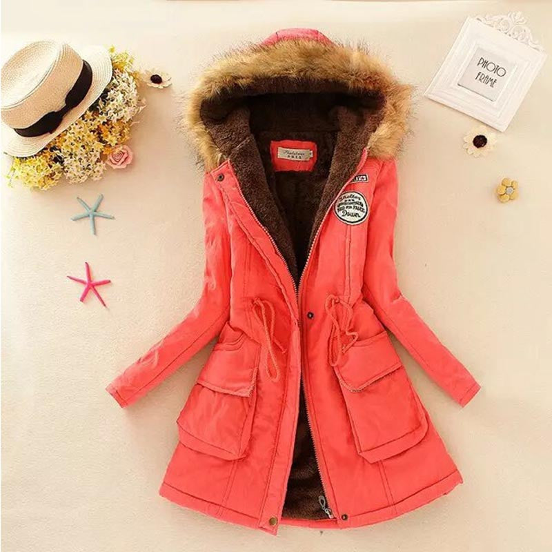 Thickening Warm Fur Collar Winter Coat Women Clothes Lamb Wool Jacket Hooded Parka Army Green Overcoat Top198-Dollar Bargains Online Shopping Australia