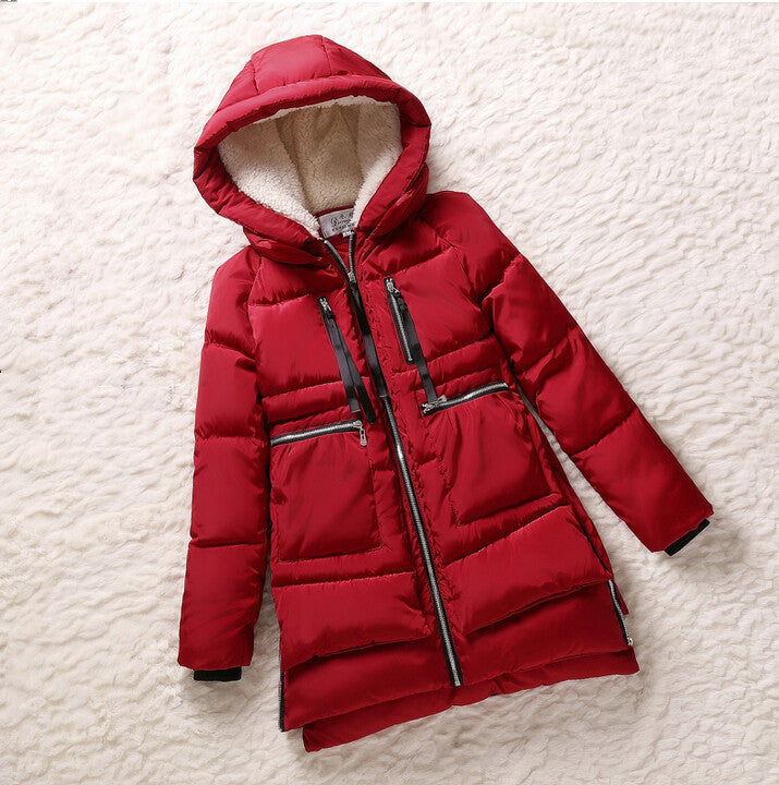 Winter Women Wadded Jacket Red Female Outerwear Plus Size 5XL Thickening Casual Down Cotton Wadded Coat Women Parkas-Dollar Bargains Online Shopping Australia