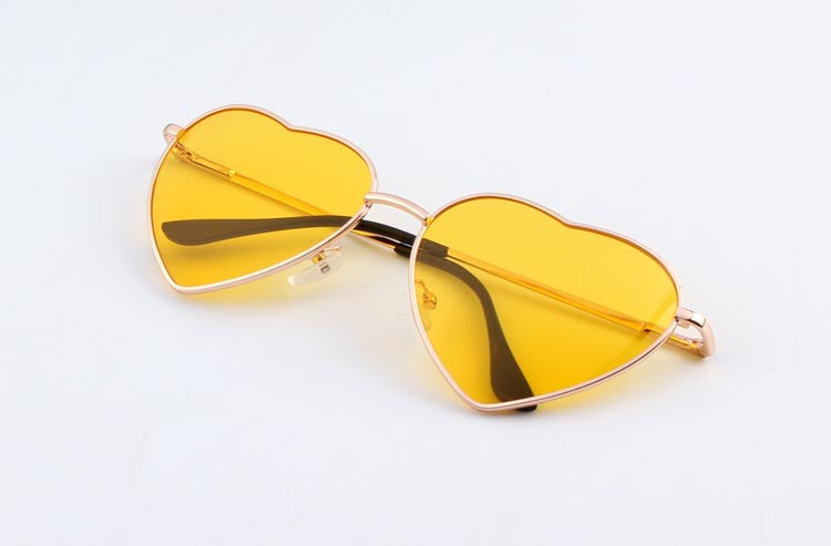 Heart Shaped Sunglasses WOMEN metal Reflective LENES Fashion sun GLASSES MEN Mirror-Dollar Bargains Online Shopping Australia