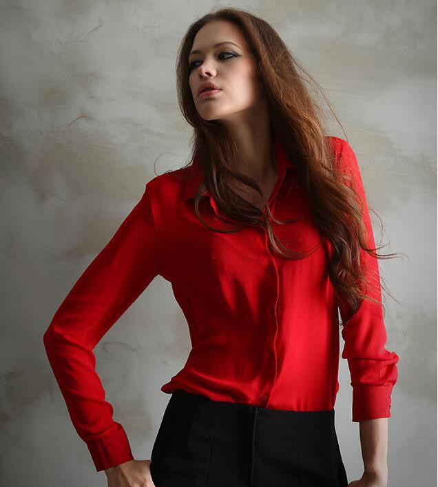 Work Wear Women Shirt Chiffon Tops Elegant Ladies Formal Office Blouse 5 Colors Blusas Femininas Plus Size XXL-Dollar Bargains Online Shopping Australia