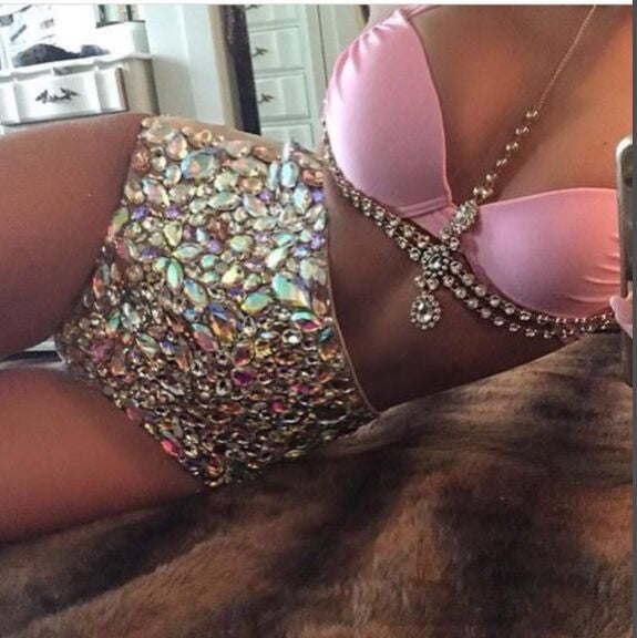 Missord Sexy halter Metal chain sequin pink FT4346-Dollar Bargains Online Shopping Australia