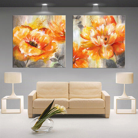 modern 3D white lotus definition pictures canvas Home Decoration living room Wall modular painting Print (no frame)2pcs-Dollar Bargains Online Shopping Australia