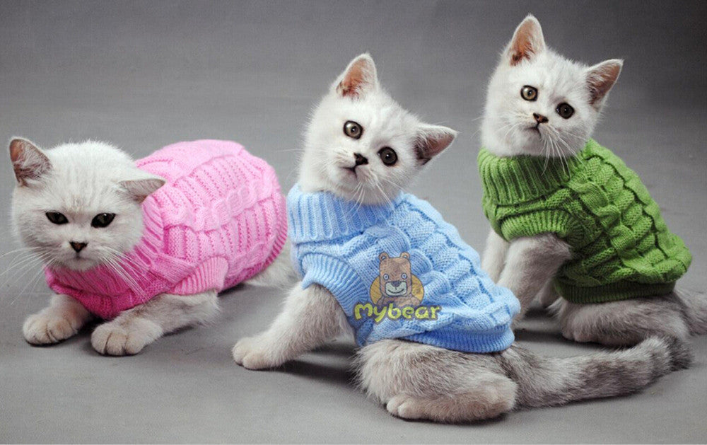 NEW Dog Cat Sweater Spagetti Color Warm Autumn Winter Dog Cat Sweater Pet Jumper Cat Clothes For Small Cat Dog Pets-Dollar Bargains Online Shopping Australia