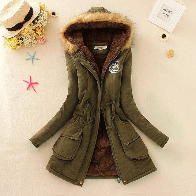 Winter Women Coat Parka Casual Outwear Military Hooded Coat Woman Clothes Fur Coats manteau femme Winter Jacket Women MA354-Dollar Bargains Online Shopping Australia