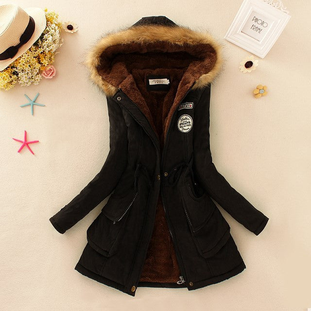 Winter Women Coat Parka Casual Outwear Military Hooded Coat Woman Clothes Fur Coats manteau femme Winter Jacket Women MA354-Dollar Bargains Online Shopping Australia