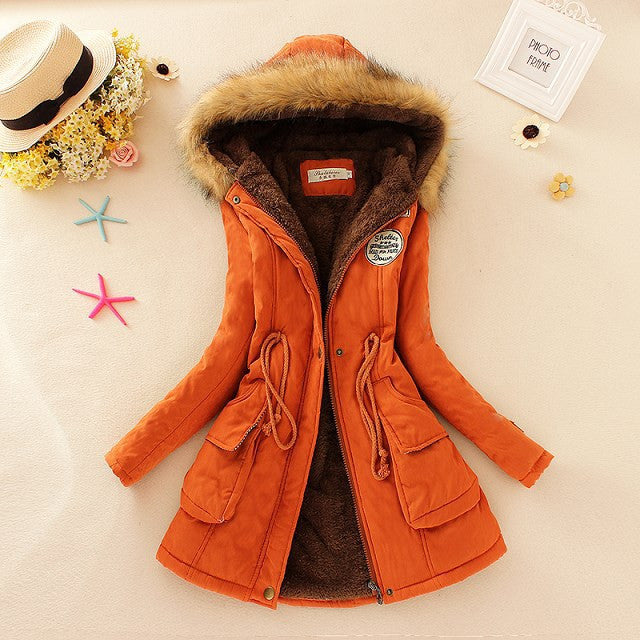 Winter Women Coat Parka Casual Outwear Military Hooded Coat Woman Clothes Fur Coats manteau femme Winter Jacket Women MA354-Dollar Bargains Online Shopping Australia