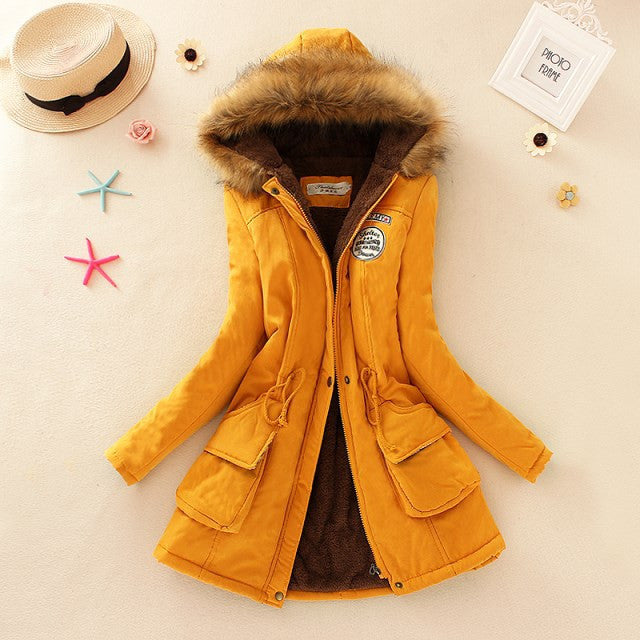 Winter Women Coat Parka Casual Outwear Military Hooded Coat Woman Clothes Fur Coats manteau femme Winter Jacket Women MA354-Dollar Bargains Online Shopping Australia