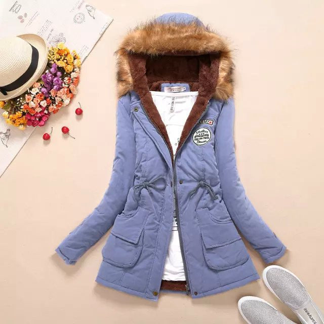 Winter Women Coat Parka Casual Outwear Military Hooded Coat Woman Clothes Fur Coats manteau femme Winter Jacket Women MA354-Dollar Bargains Online Shopping Australia