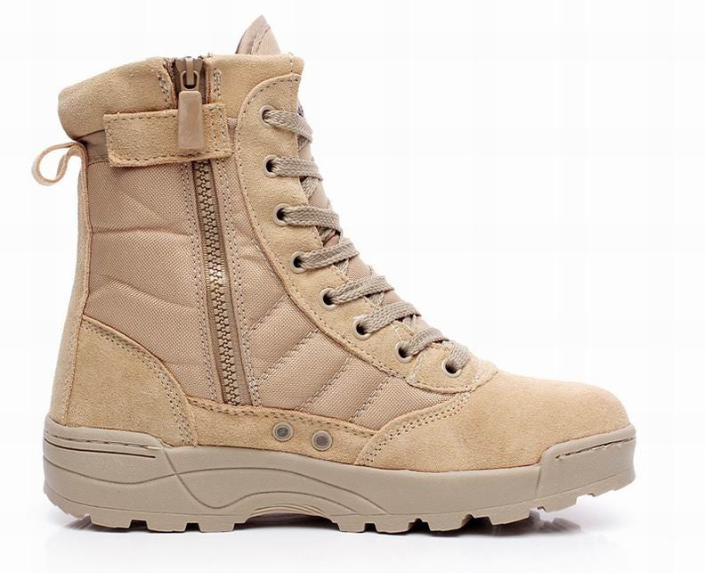 Military Tactical Combat Outdoor Sport Army Men Boots Desert Botas Hiking Autumn Shoes Travel Leather High Boots Male-Dollar Bargains Online Shopping Australia