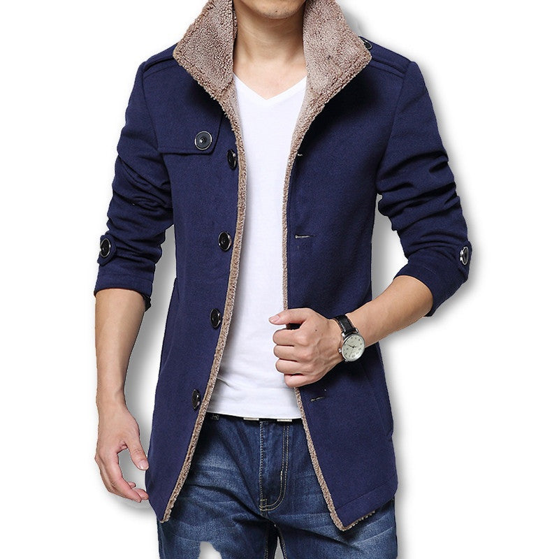 Men Long Wool Coat Winter Men Jackets And Coats Slim Fit Men Windbreaker High Quality Trench Coat Plus Size-Dollar Bargains Online Shopping Australia