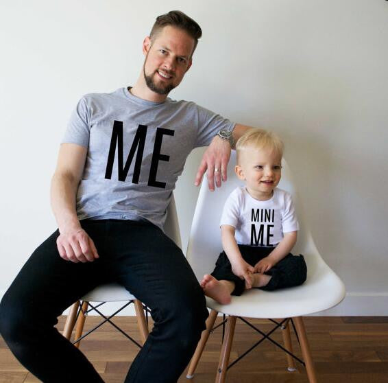 summer family matching outfits letter me mini me father and son clothes cotton family look T- shirt family matching clothes-Dollar Bargains Online Shopping Australia