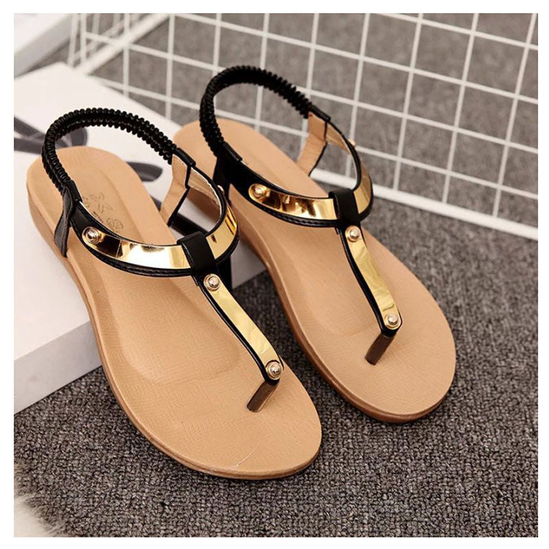 Beautiful Women Sandals Flat Sandals Women Summer Shoes Sequined Ladies Sandals Black Sandale Femme Plus Size 41 42-Dollar Bargains Online Shopping Australia