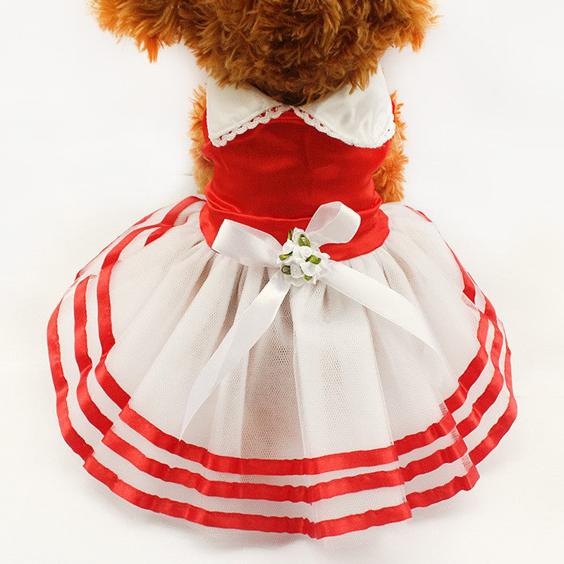 Tutu Lace Sailor Dog Dresses Stripes Skirt For Dogs Dress Pet Princess Clothing-Dollar Bargains Online Shopping Australia