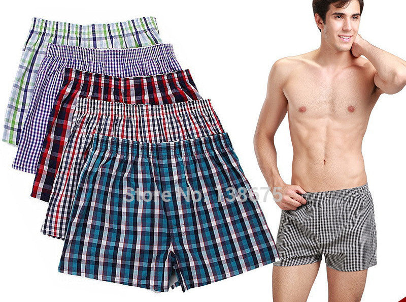 Classic Plaid Men Boxer Shorts mens underwear trunks Cotton Underwear boxers for male Mix Color 4 Pieces/Lot-Dollar Bargains Online Shopping Australia