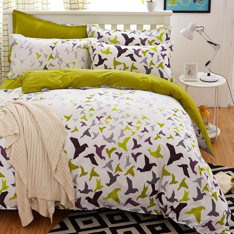 Origami Cranes Bedding Set Polyester Bed Sheet Cozy Duvet Cover Sets Bedspread Queen/Full/Twin Size Jogo de Cama-Dollar Bargains Online Shopping Australia