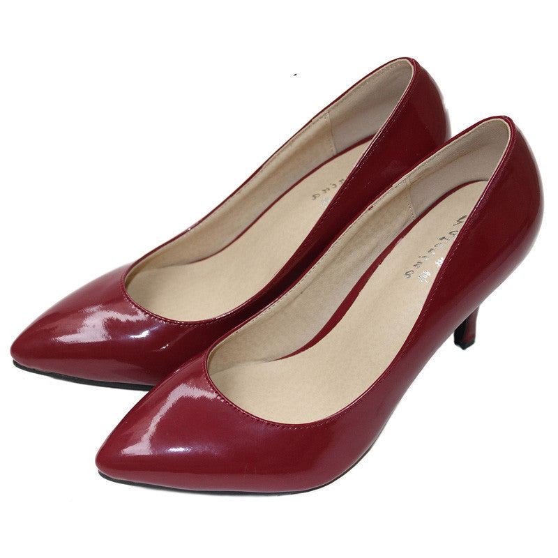 sheepskin pointed toe OL women pumps Genuine Patent leather spike heels women high heels shoes woman Size 34-41 D45-Dollar Bargains Online Shopping Australia