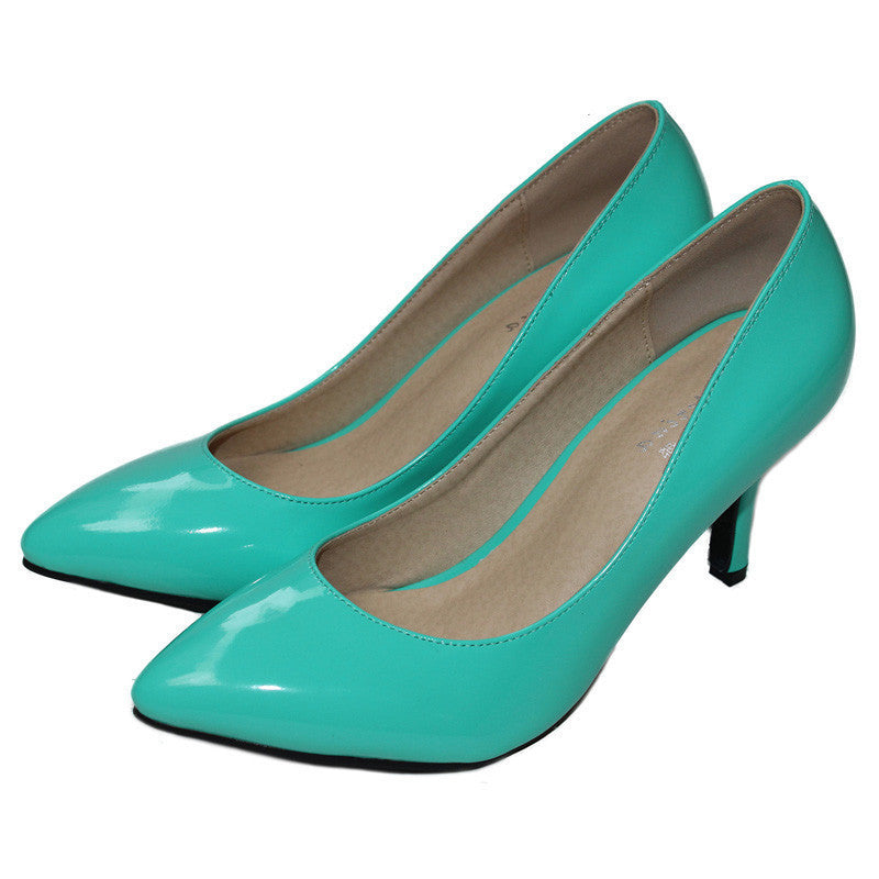sheepskin pointed toe OL women pumps Genuine Patent leather spike heels women high heels shoes woman Size 34-41 D45-Dollar Bargains Online Shopping Australia