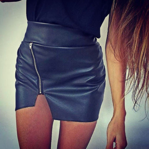 Sexy Women Bodycon Skirt PU Leather Mini Short Skirt Black Clasical Style Design-Dollar Bargains Online Shopping Australia