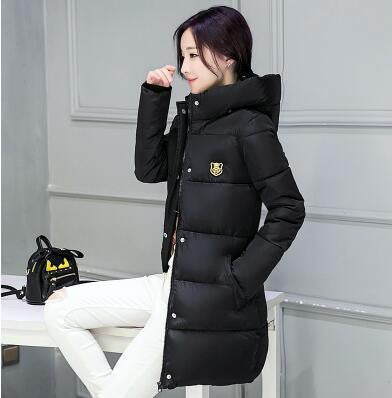Winter Women Coat Elegant Pure color Thick Warm Hooded Down Cotton Jacket High Large size Women Coat-Dollar Bargains Online Shopping Australia