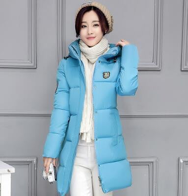 Winter Women Coat Elegant Pure color Thick Warm Hooded Down Cotton Jacket High Large size Women Coat-Dollar Bargains Online Shopping Australia