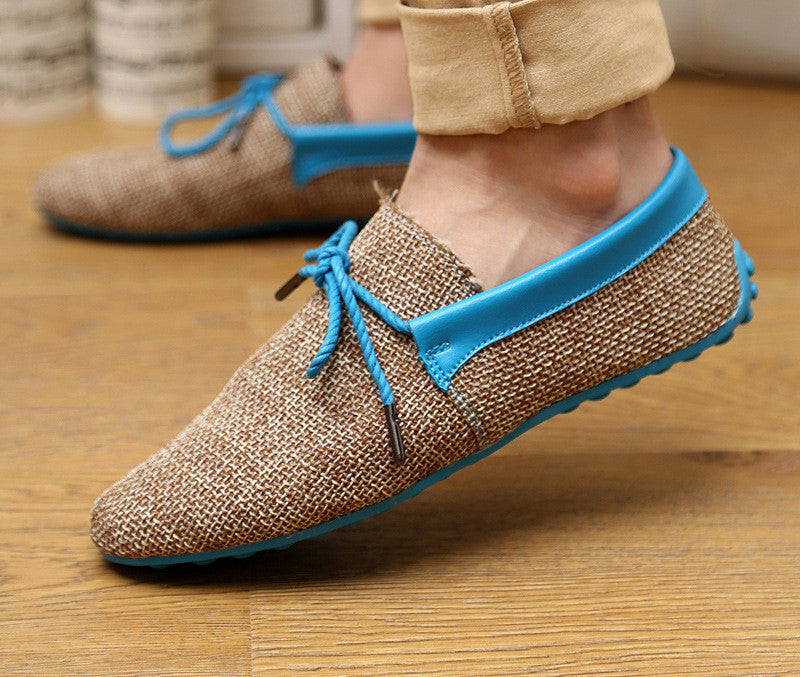 men shoes spring summer breathable fashion weaving Woven men casual flat shoes lace-up loafers comfortable mocassins-Dollar Bargains Online Shopping Australia