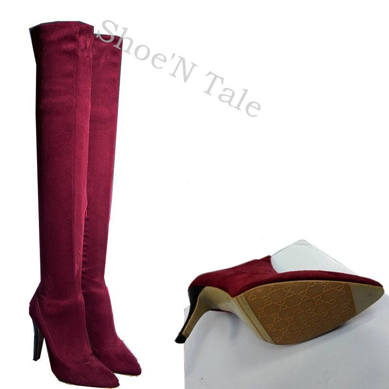 Winter women Over The knee high boots Long boots Red bottom thigh high woman genuine leather boots-Dollar Bargains Online Shopping Australia