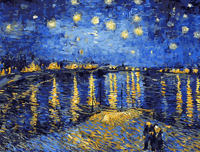 Best Pictures DIY Digital Oil Painting Paint By Numbers Christmas Birthday Unique Gift Van gogh starry sky of the rhone river Unframed-Dollar Bargains Online Shopping Australia