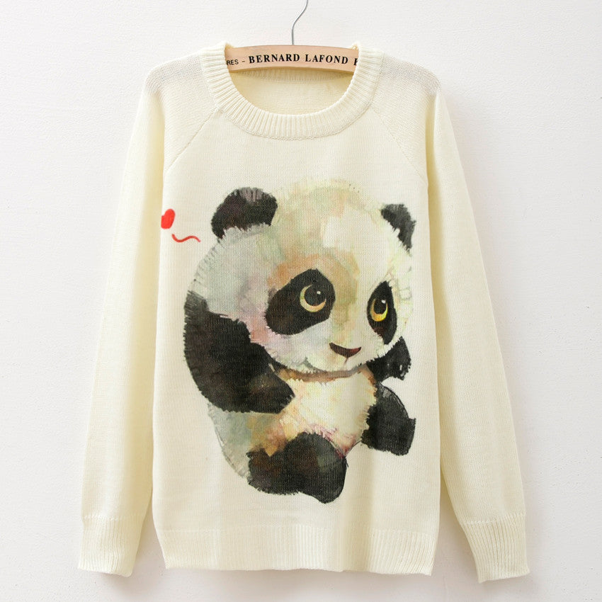 winter Knitwears women sweaters and pullovers fashion Panda/Tiger print Harajuku Sweaters pull femme pullovers-Dollar Bargains Online Shopping Australia