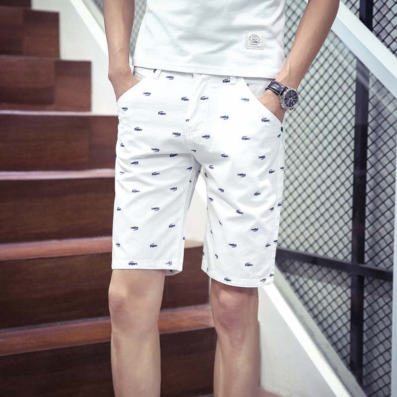 brand mens shorts print casual Men's shorts fashion cotton shorts homme shorts khaki white green-Dollar Bargains Online Shopping Australia