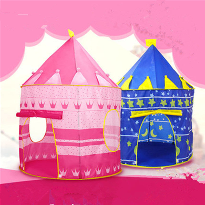 Arrival Portable Blue Pink Prince Folding Tent Kids Children Boy Castle Cubby Play House For Kids Best Gift-Dollar Bargains Online Shopping Australia