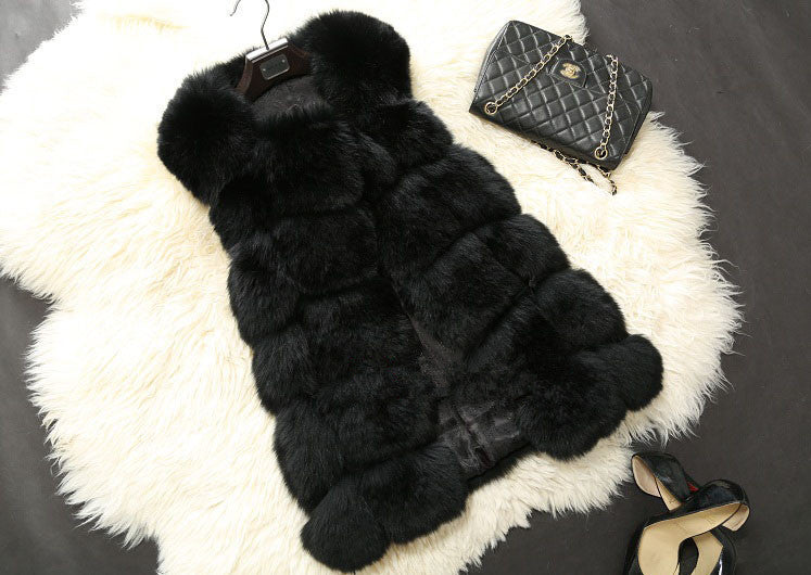 Arrival Winter Warm Fashion Women Import Coat Fur Vest High-Grade Faux Fur Coat Fox Fur Long Vest Plus Size-Dollar Bargains Online Shopping Australia